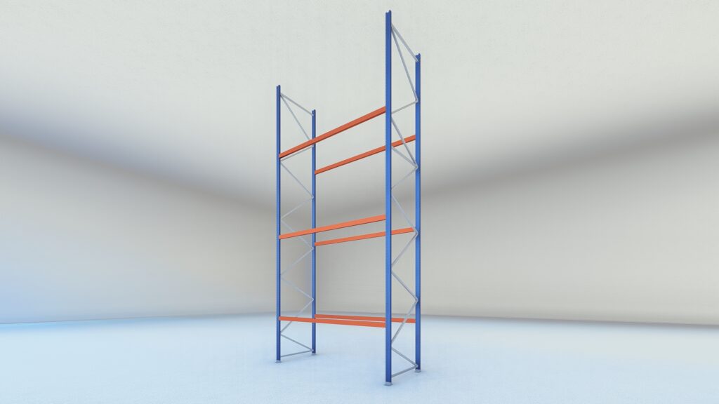 Stow palletstelling 6000mm x 1100mm x 2700mm | 3 niveaus | beginsectie | 2750 kg