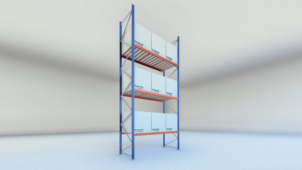 Stow palletstelling 6000mm x 1100mm x 2700mm | 3 niveaus | beginsectie | 2750 kg