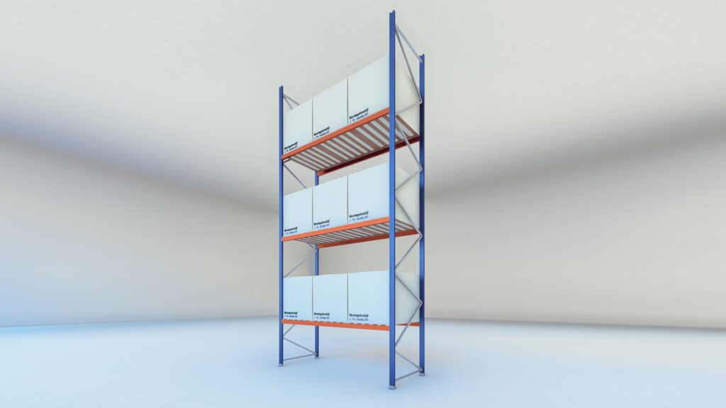 Stow palletstelling 6000mm x 1100mm x 2700mm | 3 niveaus | beginsectie | 2750 kg