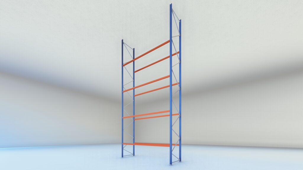 Stow palletstelling 8000mm x 1100mm x 3600mm | 4 niveaus | beginsectie | 2500 kg