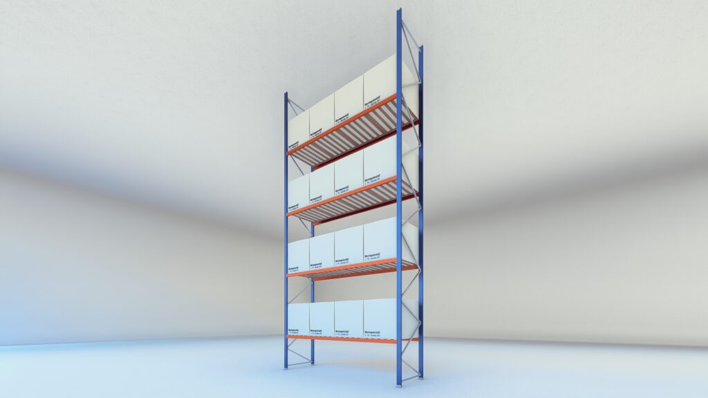 Stow palletstelling 8000mm x 1100mm x 3600mm | 4 niveaus | beginsectie | 2500 kg